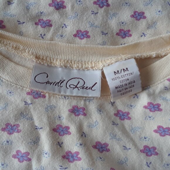 Vintage 90s Carroll Reed 100% Cotton Floral T-Shirt - Picture 6 of 7